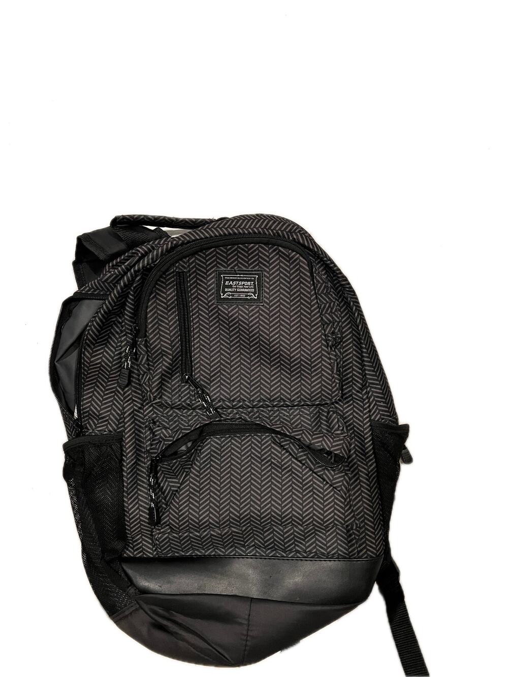 Eastsport Herringbone Black Gray Backpack